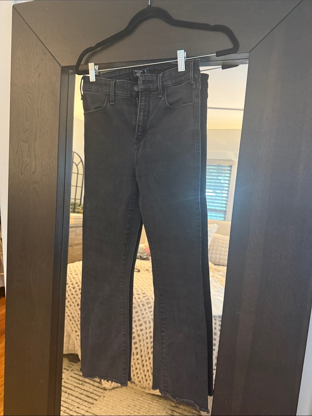 Women's Black High-Rise Straight Jeans-Simone high-rise ankle flare